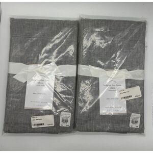 Pottery Barn BELGIAN FLAX LINEN 2 Euro Sham 26x26 Gray New‎ Classic Minimalist